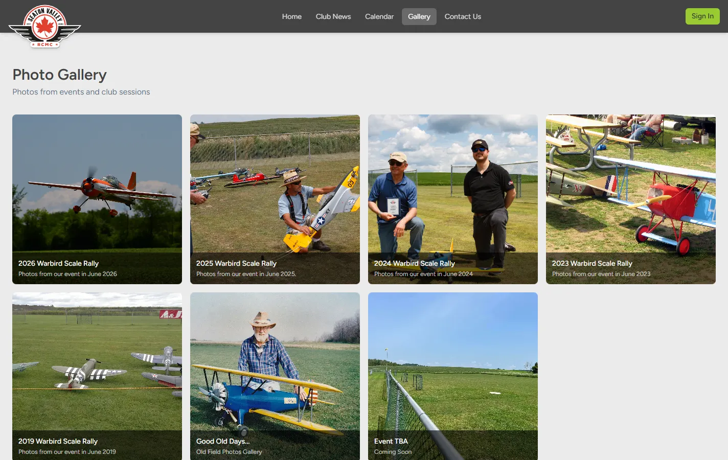 The Seaton Valley RC photo gallery: an album for each year’s Warbird Scale Rally.